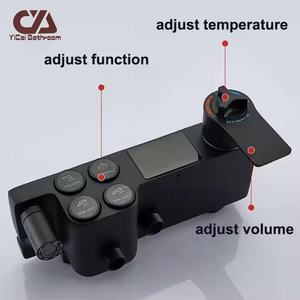 Soffione da bagno in ottone di alta qualità con Display a Led digitale intelligente per vasca da bagno rubinetto nero a quattro funzioni <span class=keywords><strong>doccia</strong></span> - Product Image 4