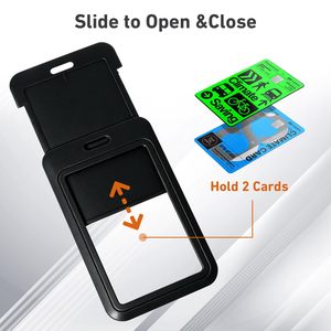NOVISON Best Selling Double-Sided Transparent PS Material Waterproof Work Badge Sleeve <b>ID</b> Case <b>Tag</b> Holder Office School - Product Image 4