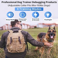 Graues Wiederaufladbares Hundetrainingshalsband Wasserdicht Fernbedienung 4 Sicherheitsmodi Taschenlampe Vibration für Alle Hunde Bellkontrolle