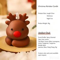 Bougies parfumées de Noël en gros, bougies aromatiques créatives en forme de cerf mignon, souvenirs de cerf pour cadeaux