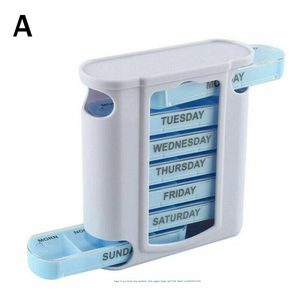 7-Day Large Rectangle Plastic Pill Box Classic Design Medicine Tablet Dispenser and <strong>Organiser</strong> PP Material Medical Kit - Product Image 4