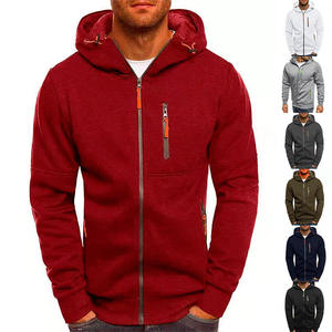 Ropa deportiva informal de primavera y otoño para hombre, estilo europeo y americano, con cremallera, holgada, de color liso, para comercio transfronterizo. - Product Image 3
