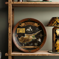 Assiettes en céramique 3D Art Déco en gros, sous-verres multifonctionnels/serviettes de table/aimants de réfrigérateur, usage domestique/bureau, motif panoramique Diwali
