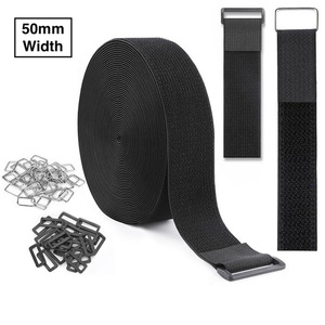 Correas de Nylon Negras de 50 mm de Ancho, Reutilizables, de Doble Cara, con Adhesivo Fuerte, <span class=keywords><strong>para</strong></span> Cables Largos, Plástico, Metal, Baño, Cocina, Bolsas - Product Image 1