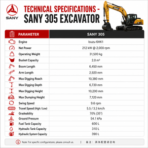Excavadora Sany SY305H Usada y Confiable, Excavadora de Orugas de 31.5T para Canteras y Construcción de Carreteras, Máquina Excavadora Sany - Product Image 5