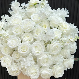 Boule de fleurs de Delphinium de haute qualité, rose blanche et marron, centre de table, boule florale de 80 cm pour mariage, Saint-<span class=keywords><strong>Valentin</strong></span>, décoration de fête - Product Image 6