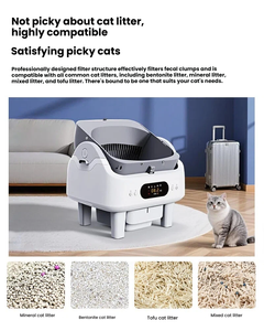 Nouveau produit 2025 : Bac à litière intelligent ouvert, contrôle par application, nettoyage automatique, ramassage des excréments, désodorisation de l'air frais, toilette pour chat - Product Image 5