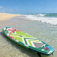 Planche de paddle gonflable à haute flottabilité avec technologie Drop Stitch, imprimé flamant rose, pour adultes et couples, écologique, portable, équipement de sports nautiques