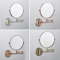 Miroir de douche rond grossissant 3x de style moderne Miroir de salle de bain cosmétique mural pliable double face pour le maquillage et le rasage