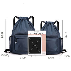 Sac à dos à cordon personnalisé avec logo, imperméable, avec poches, <span class=keywords><strong>couleur</strong></span> unie, sac de sport de voyage, sac de basketball pour la salle de sport et la natation - Product Image 4