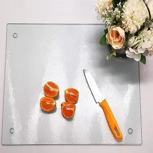 New design eco-friendly large size luxury kitchen clear blank glass cutting board