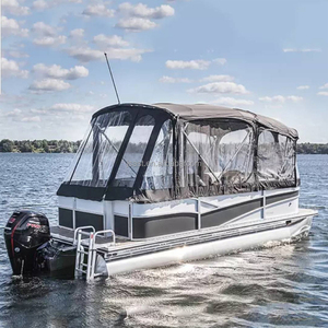 Bote Pontón de Lujo en Venta Caliente, Personalizado, de Aleación de Aluminio 5052, con 2 Tubos, Tanque de Combustible de 115 HP, Luces y Música, Embarcación Recreativa - Product Image 2