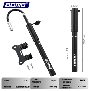 BOMA Adjustable Length Bicycle Pump 22-35CM Aluminum Alloy Portable Tire Inflator for <b>Cycling</b> - Product Image 6