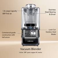 Lohas Commerciële Vacuümblender Intelligente Variabele Snelheid Drankmixer Voedselverwerkingsapparatuur voor Cafés