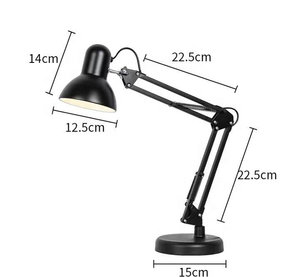 Lampada da Tavolo <span class=keywords><strong>a</strong></span> LED Ricaricabile con Design <span class=keywords><strong>a</strong></span> Luce Notturna, Protezione per gli Occhi, Stile Americano in Ferro Battuto, <span class=keywords><strong>Braccio</strong></span> Lungo Pieghevole per Tatuaggi e Nail Art - Product Image 2