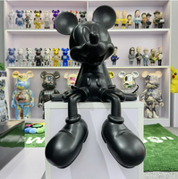 Figurine Mickey Mouse 30cm Jouet pour enfants Modèle en résine Mignon Mickey Amour Assis Poupée mobile Ameublement Halloween Cadeau