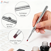 Pinceau de manucure professionnel en poils synthétiques avec manche métallique détachable, signes du zodiaque, pour kit de luxe à marque privée, qualité ODM supérieure