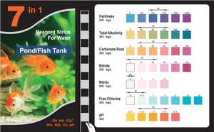 어항 탱크 테스트 키트 담수 및 바닷물에 대한 pH 수족관 테스트 스트립 7 in 1 모니터링 수준 - Product Image 6