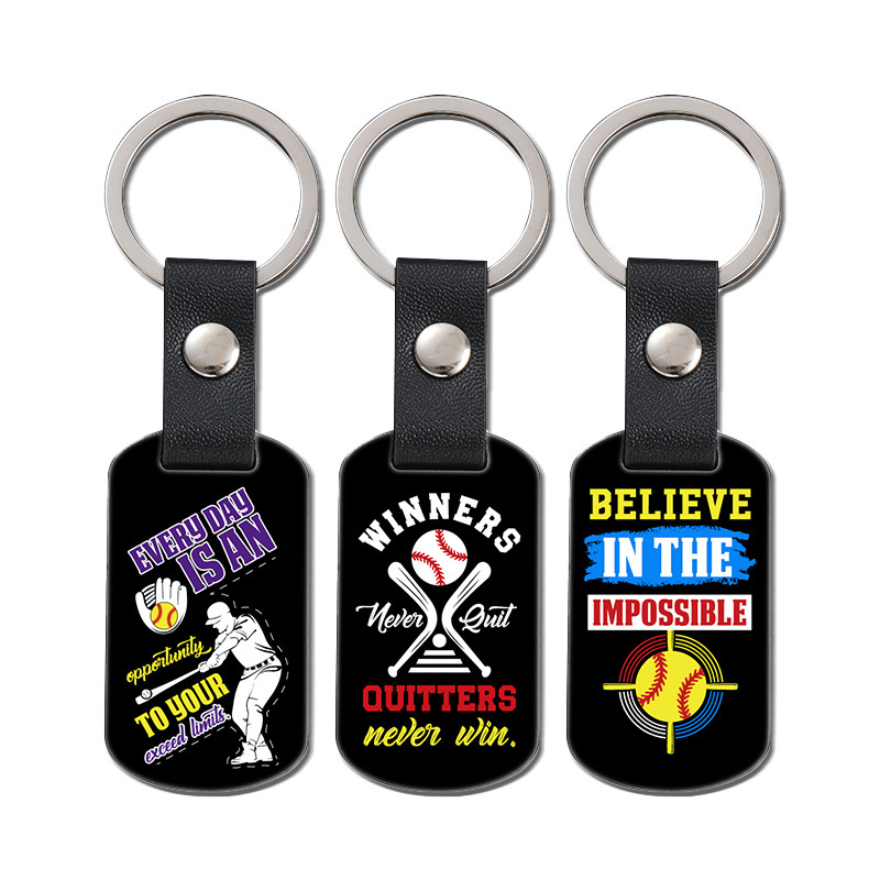 In Stock Inspirational Promotional Keychains Softball
