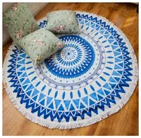 Sand Free Round Towels Microfiber Printed Beach Towel with Tassel
