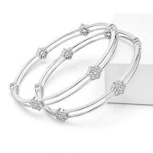 Bracelets classiques en argent 925 avec zircone cubique, plaqués rhodium, bijoux pour femmes à porter au quotidien - Product Image 1