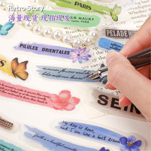 Autocollant décoratif de voyage Moking, papier calque, style rétro, auto-adhésif, 6 motifs pour scrapbooking - Product Image 4