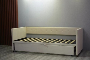 Dernier modèle de cadre de <span class=keywords><strong>lit</strong></span> double King avec <span class=keywords><strong>lit</strong></span> de rangement coulissant <span class=keywords><strong>gris</strong></span> - Product Image 3