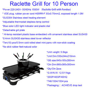 Barbecue à <span class=keywords><strong>Raclette</strong></span> Coréen avec Pot à Fondue Poêle à Griller Électrique Intérieur Sans Fumée pour Usage Domestique Extérieur Certifié CE GS CB - Product Image 5