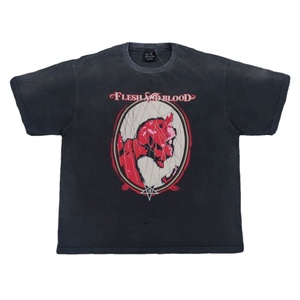 Camiseta Urbana de Algodón Pima, Proveedor de <span class=keywords><strong>Ropa</strong></span> de <span class=keywords><strong>Marca</strong></span>, Novedad 2025, Ajuste Holgado, Lavado Ácido, Teñido con Pigmentos, Etiqueta Privada, 280GSM - Product Image 1