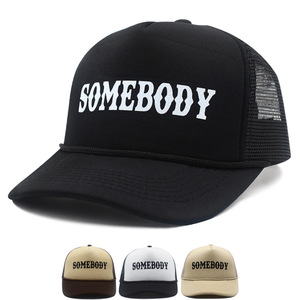 Casquettes <span class=keywords><strong>de</strong></span> baseball en coton à 6 panneaux unisexes avec alphabet <span class=keywords><strong>anglais</strong></span> SOMEBODY, pour toutes les saisons - Product Image 1