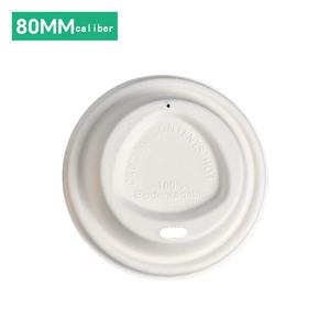 Tapas Desechables Ecológicas para Vasos con Tapa Abatible de Pulpa de Caña de Azúcar, Biodegradables y Antiderrames para Té con Leche y Café - Product Image 4