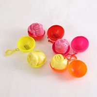 Poncho de Pluie Jetable Créatif en Forme de Boule avec Porte-clés – Cadeau Promotionnel Portable pour l'Alpinisme et les Accessoires de Voyage