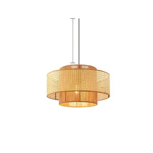 Handmade Lamps Restaurant Living Room Bedroom Study Led Twine Hanging Pendant Chandeliers Light