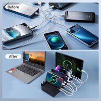 Estación de Carga Rápida USB C de 24 Puertos y 300W para Kindle, Teléfono, Tableta, Soporte para Múltiples Dispositivos