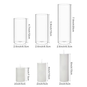Fourniture de <span class=keywords><strong>vase</strong></span> à <span class=keywords><strong>bougie</strong></span> en verre à cylindre clair décoratif moderne et classique Offre Spéciale pour fleurs maison déco salon - Product Image 6