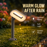 Lampe de jardin LED moderne à tête unique, étanche IP65, en aluminium, blanc chaud, pour parterres de fleurs, cour et allée