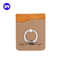 PULSEN Dompet Penyimpan Kartu Ponsel Kulit, Dudukan Kartu Ponsel Kulit Desainer Universal Leatherette