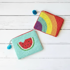 Porte-monnaie perlé fait à la main à la mode un accessoire indispensable pour le maquillage d'argent élégant de femme moderne - Product Image 1