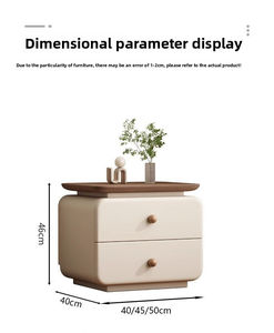 โต๊ะข้างเตียงที่ทนทานแบบไม่ต้องติดตั้งตู้ขนาดเล็กสไตล์ครีมเรียบง่ายทันสมัยสำหรับบ้านห้องนอนที่เก็บของทำจากหนัง - Product Image 2