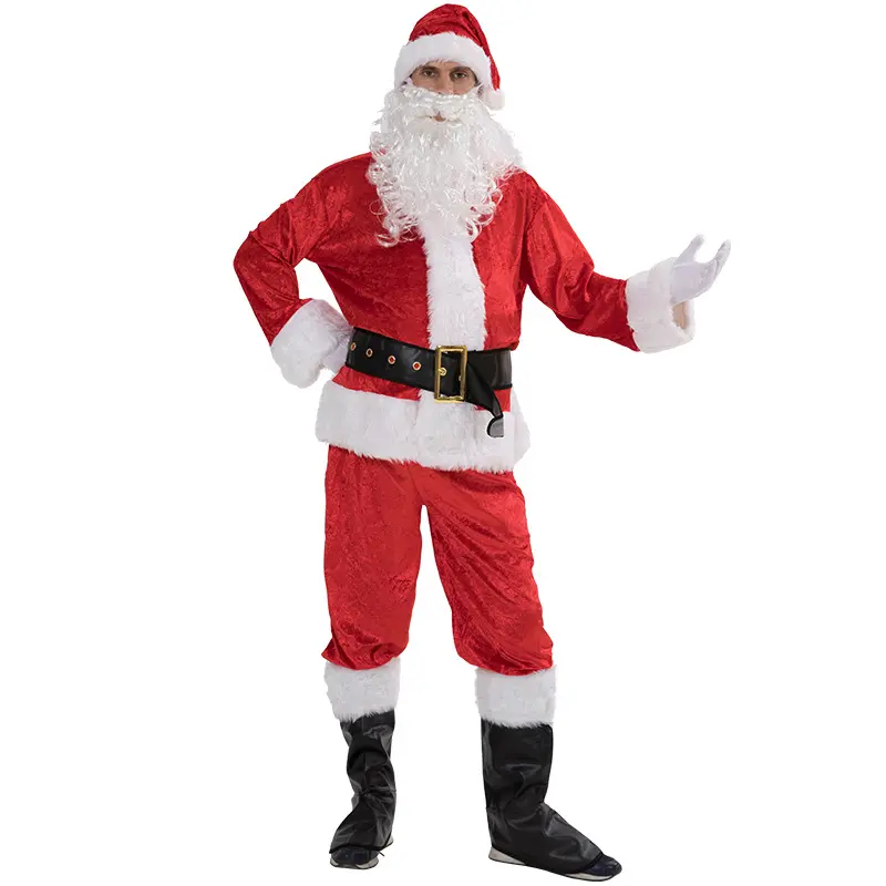 Costume de Père Noël en Velours de Luxe pour Homme Adulte de Noël