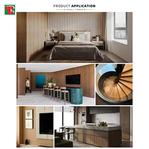 ラミネート0.3mm 0.4mmチークマリンクルミ4分の1木製ブラックホワイトオークウォールウッドmdfボードベニヤパネル合板 - Product Image 5