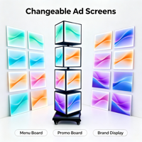 Panneau publicitaire lumineux sur pied, double face, LED, type totem, pour centre commercial, solution d'affichage pour atrium, usage commercial
