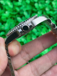 Montre automatique mécanique pour hommes, de qualité supérieure, avec lunette en céramique noire et grise de 40mm, lumière nocturne, étanche, verre saphir, GMT - Product Image 4