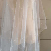 Tulle blanc perlé, tissu en dentelle à mailles douces au toucher, blanc, maille pour la fabrication de poupées, 1 yard, dentelle en tulle perlé pour mariage