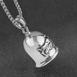 Collar Unisex de Acero Inoxidable con Colgante de Campana y Nefertiti, Estilo Hip Hop, Amuleto de Faraón Egipcio, Chapado en Titanio, Campana para Fiesta - Product Image 3