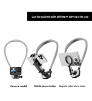 Penyangga Leher Magnetik untuk Kamera Aksi & Smartphone, Tali Vlog POV yang Dapat Dipakai, Penahan Leher Lepas Cepat untuk GoPro DJI Insta360