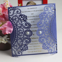 Invitations de mariage personnalisées en papier écologique, gravées, avec motifs de croix musicale, d'animaux et de fées, et boîtes faites à la main sur mesure