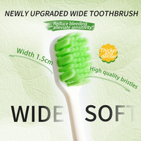 Brosse à dents pour adultes à tête large, poils denses et hautement élastiques, lot de 2 pour couple, usage domestique, personnalisable, en stock