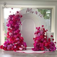 Arche de Fond Floral Personnalisée en Gros, Mur de Fleurs Artificielles Roses, Fournitures de Décoration de Mariage, Support d'Arche