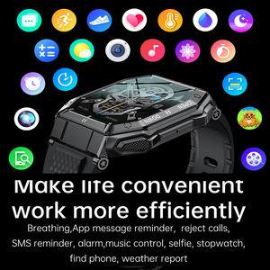 Reloj inteligente K55 para hombre resistente al agua, monitor de salud Android IOS con esfera cuadrada personalizada y recordatorio inteligente - Product Image 5